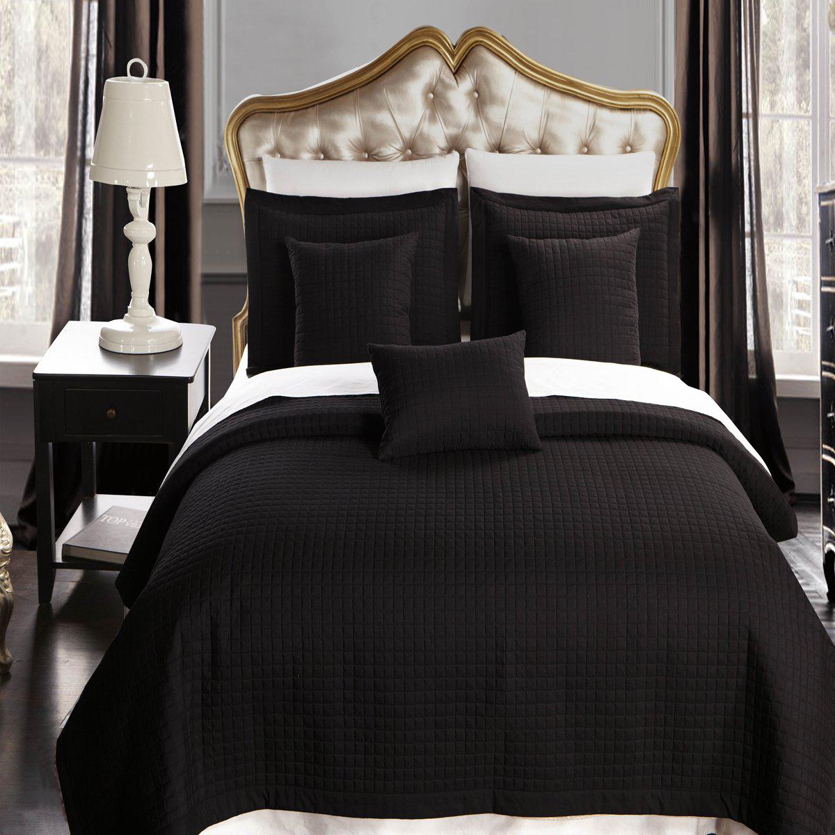 Luxury Checkered Quilted Wrinkle-Free 4-6 Piece Quilted Coverlet Sets - Image 19