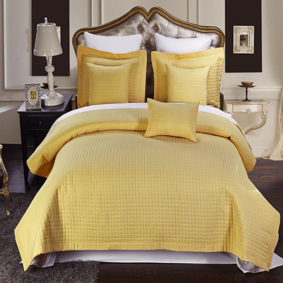 Luxury Checkered Quilted Wrinkle-Free 4-6 Piece Quilted Coverlet Sets - Image 14