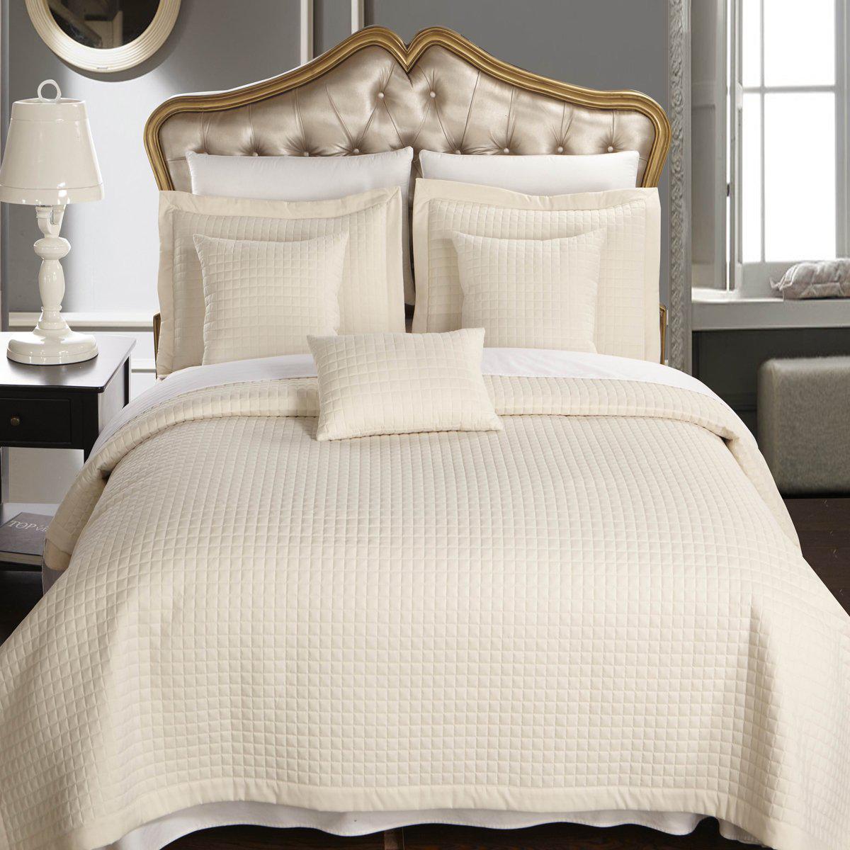 Luxury Checkered Quilted Wrinkle-Free 4-6 Piece Quilted Coverlet Sets - Image 5