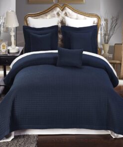 Luxury Checkered Quilted Wrinkle-Free 4-6 Piece Quilted Coverlet Sets