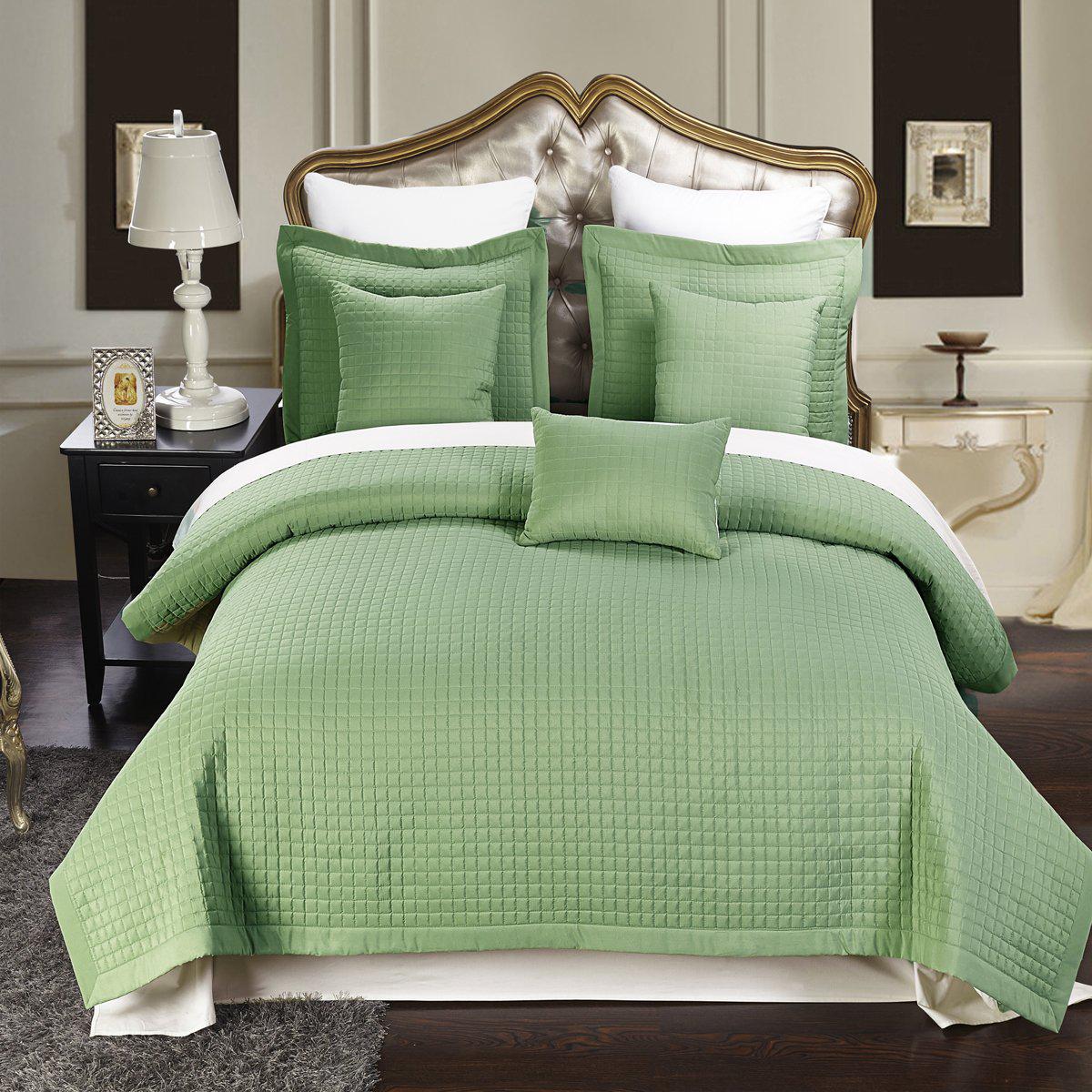 Luxury Checkered Quilted Wrinkle-Free 4-6 Piece Quilted Coverlet Sets - Image 10