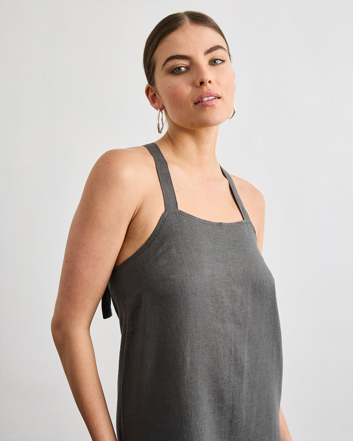 Boulevard Linen Maxi Dress in Charcoal - Image 6