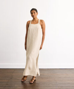 Boulevard Linen Maxi Dress in Oatmeal