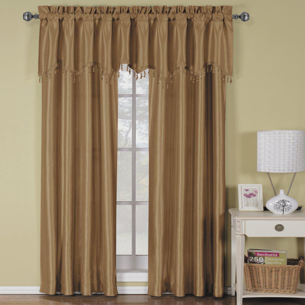 Soho Faux Silk Rod Pocket Curtain Panels- Matching Valance (Single) - Image 3