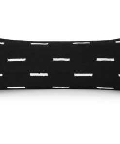 Nina. Black and Ivory. Large Lumbar Pillow