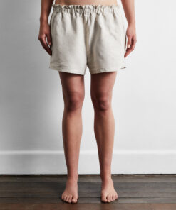 Oatmeal 100% French Flax Linen Shorts