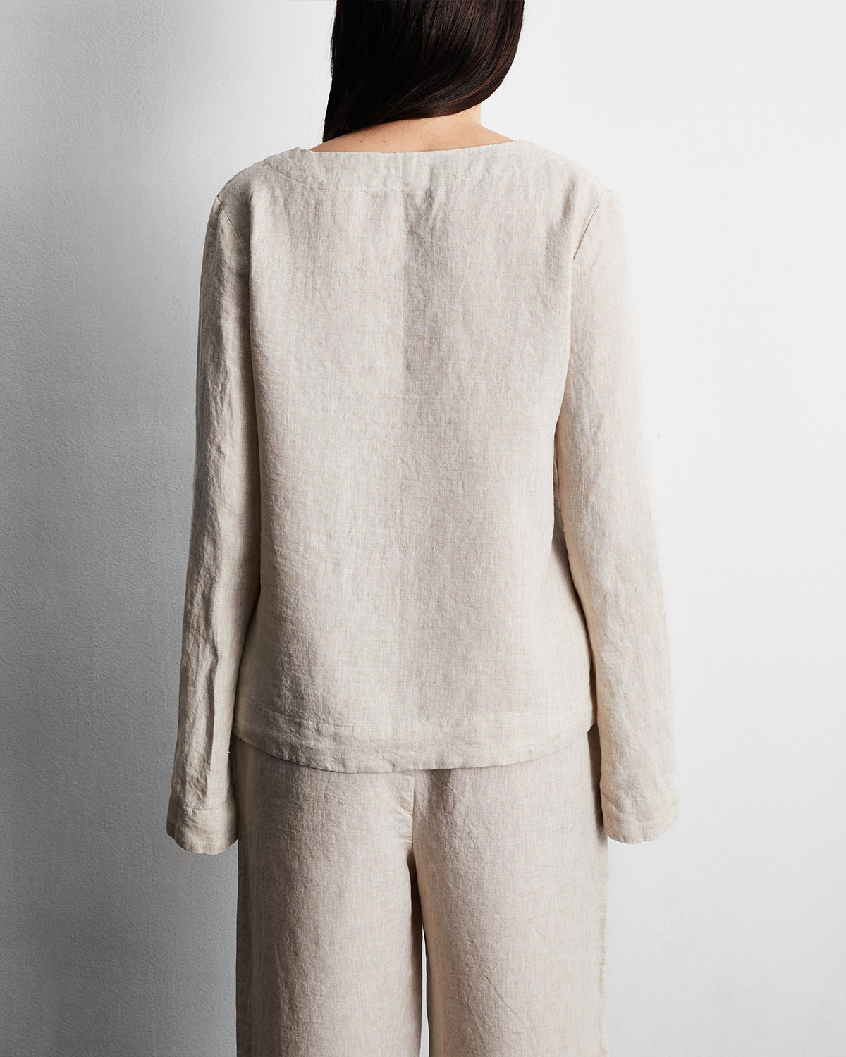 Oatmeal 100% French Flax Linen Top - Image 3