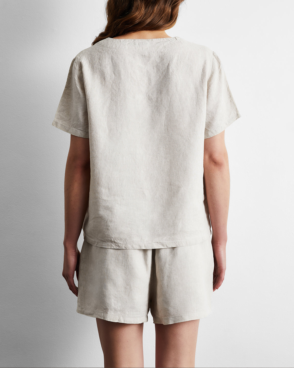 Oatmeal 100% French Flax Linen T-Shirt - Image 3