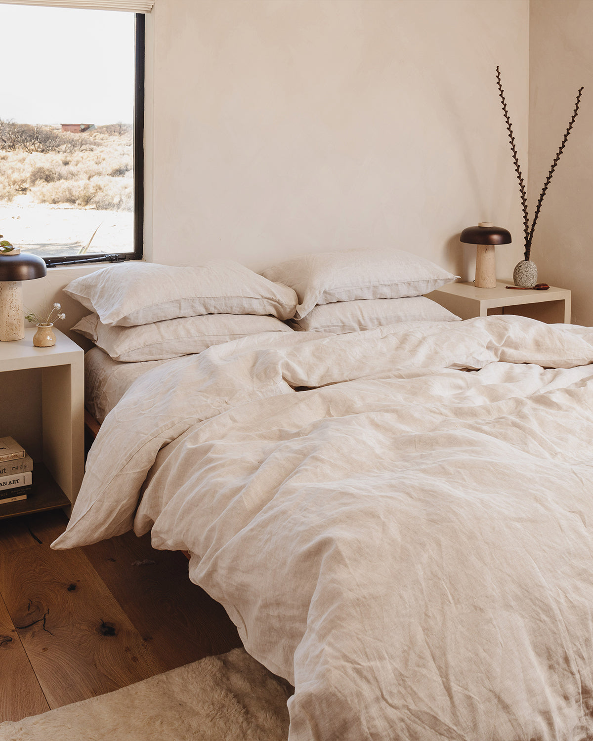 Oatmeal 100% French Flax Linen Fitted Sheet Set - Image 6