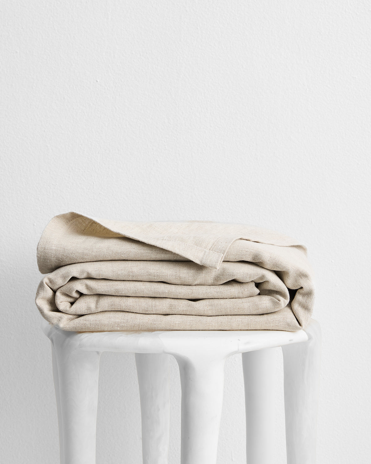 Oatmeal Heavy Linen Bed Cover - Image 4