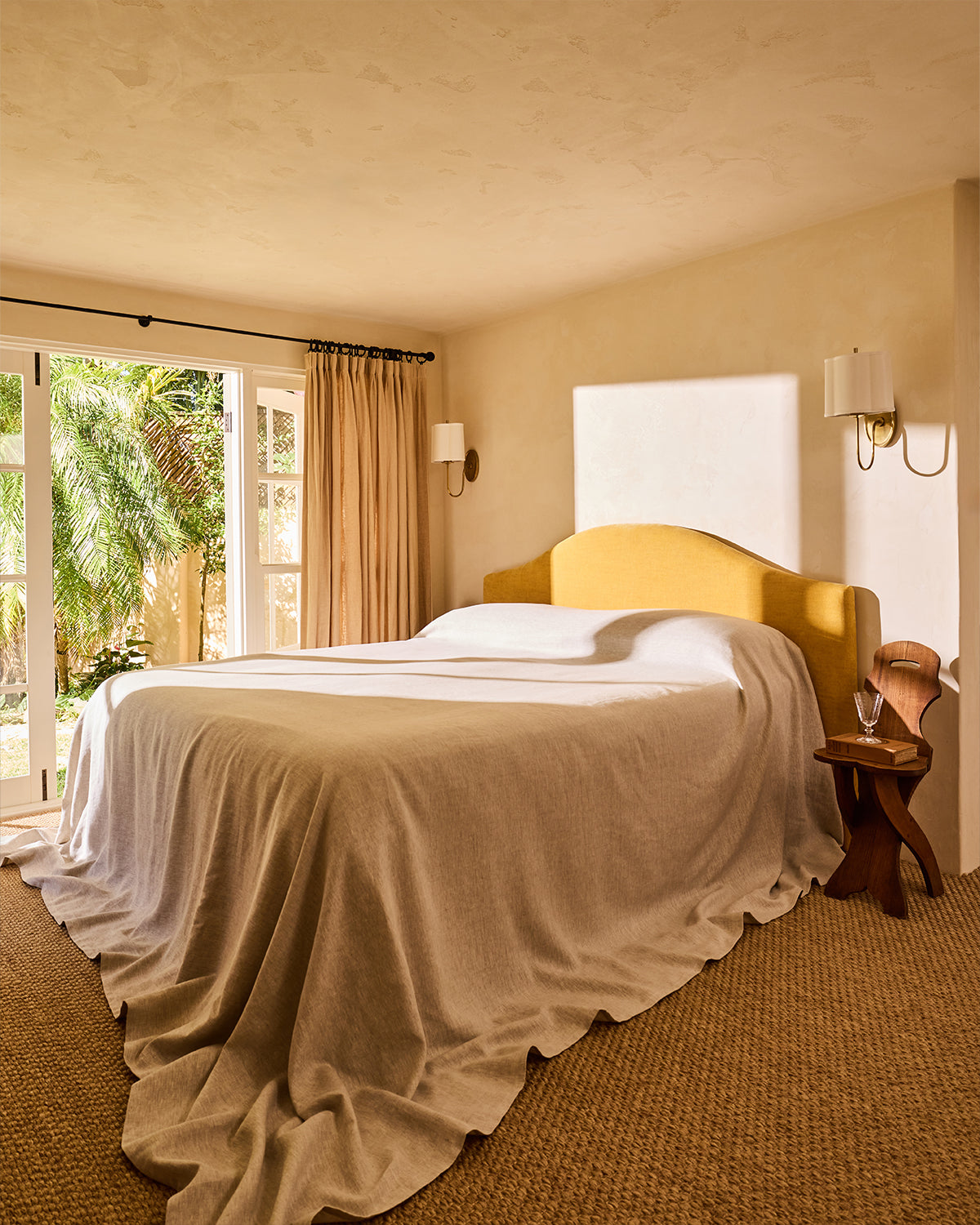 Oatmeal Heavy Linen Bed Cover - Image 5