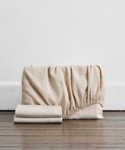 Oatmeal 100% French Flax Linen Fitted Sheet Set
