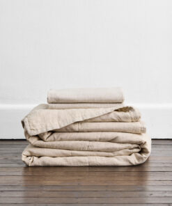 Oatmeal 100% French Flax Linen Quilt Set