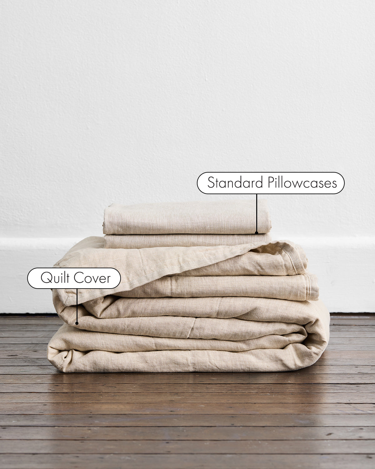 Oatmeal 100% French Flax Linen Quilt Set - Image 2