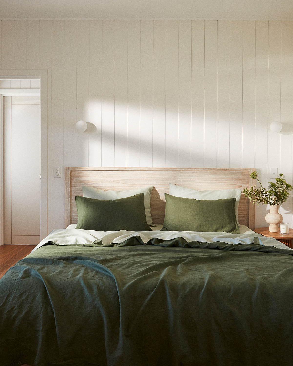 Sage 100% French Flax Linen Fitted Sheet Set - Image 6