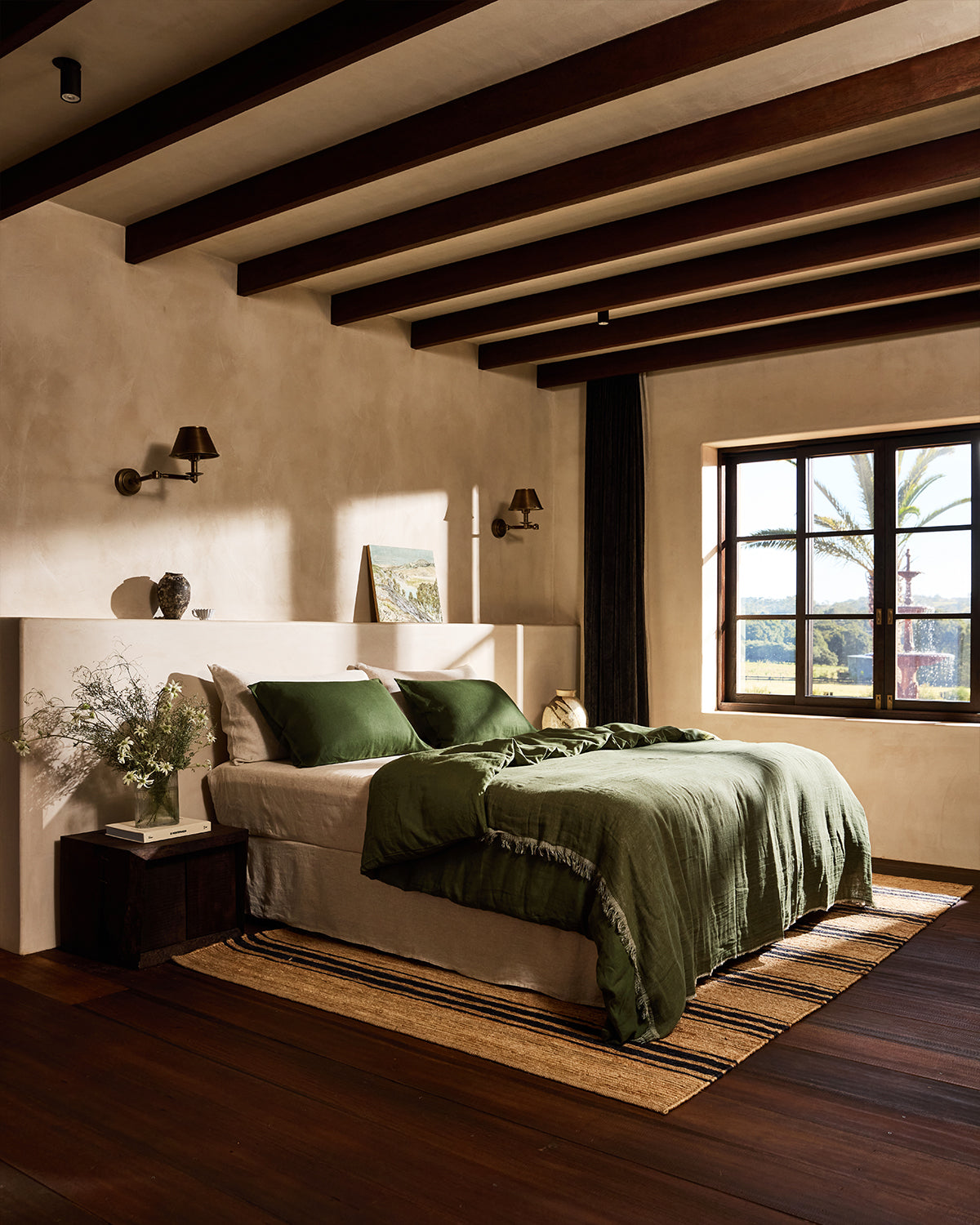 Oatmeal & Olive 100% French Flax Linen Muslin Throw - Image 2