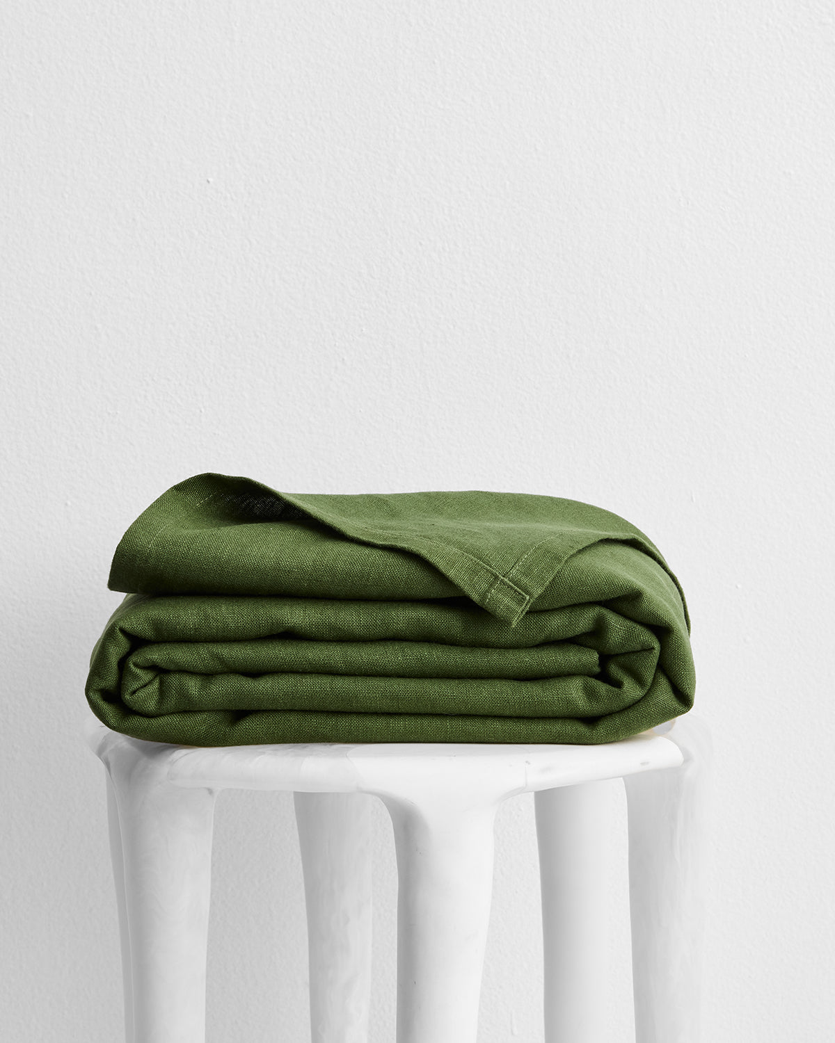 Olive Heavy Linen Bed Cover - Image 4