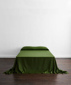 Olive Heavy Linen Bed Cover