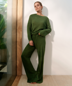 Linen Knit Set in Olive