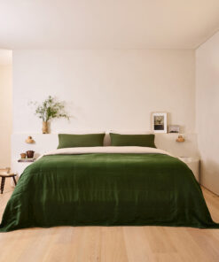 Olive & Oatmeal 100% French Flax Linen Quilt Bedding Bundle