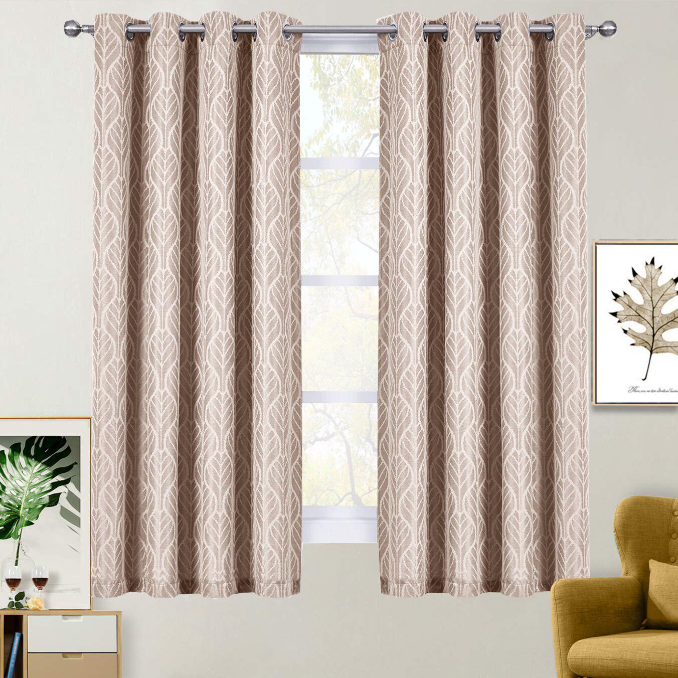Pair Hilton Blackout Curtains Jacquard Thermal Insulated Set of 2 Panels - Image 33