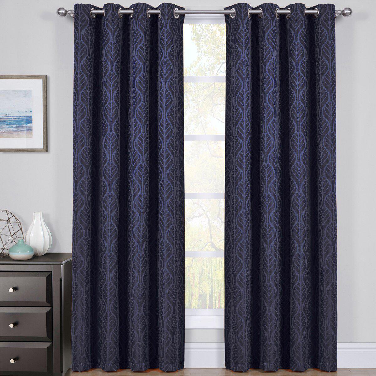 Pair Hilton Blackout Curtains Jacquard Thermal Insulated Set of 2 Panels - Image 27
