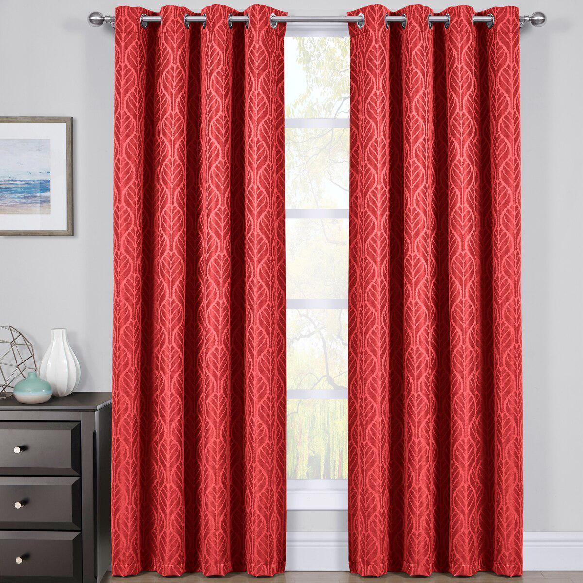 Pair Hilton Blackout Curtains Jacquard Thermal Insulated Set of 2 Panels - Image 2