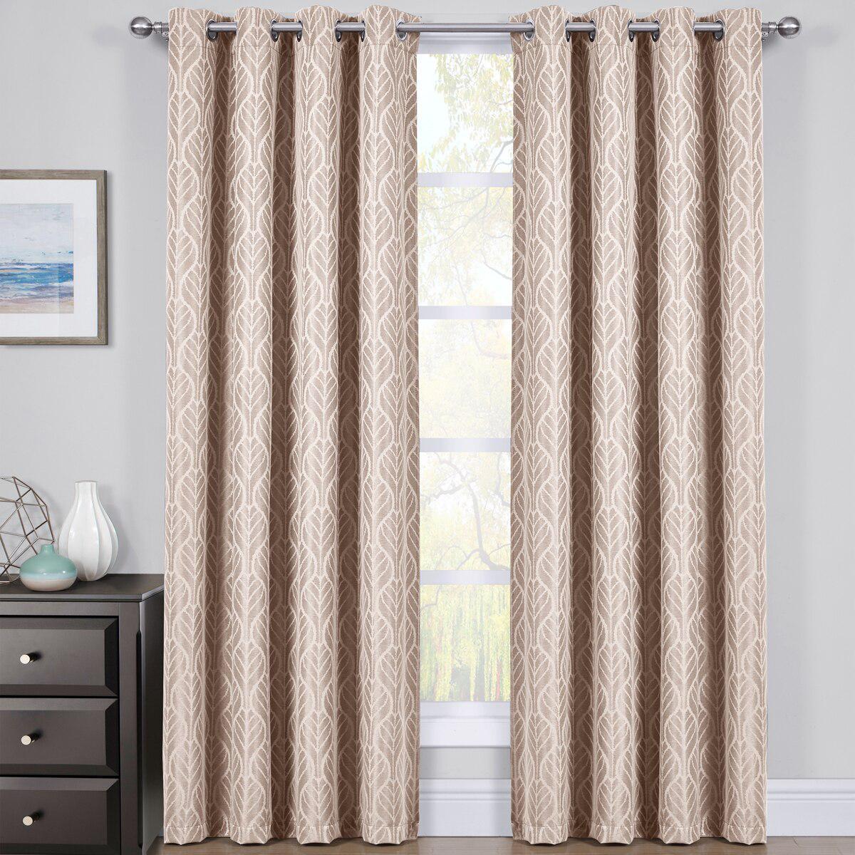 Pair Hilton Blackout Curtains Jacquard Thermal Insulated Set of 2 Panels - Image 23