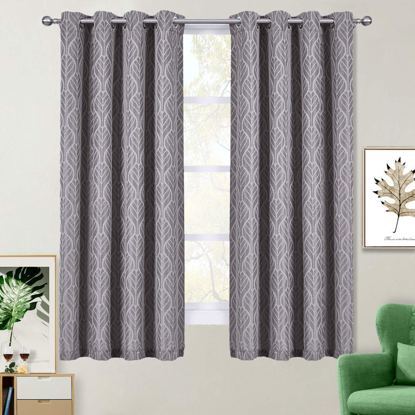 Pair Hilton Blackout Curtains Jacquard Thermal Insulated Set of 2 Panels - Image 31
