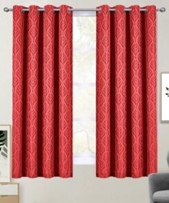 Pair Hilton Blackout Curtains Jacquard Thermal Insulated Set of 2 Panels