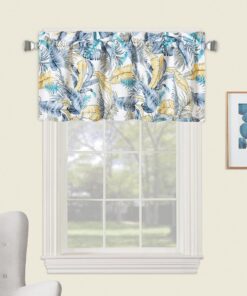 Set of 2 - Aster Window Valance 52Wx18L Sea Breeze of Feathers