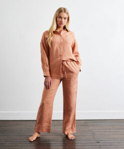Hazelnut 100% French Flax Linen Pants