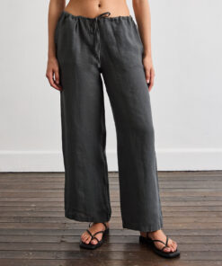 Lounge Linen Pants in Charcoal