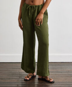 Lounge Linen Pants in Olive