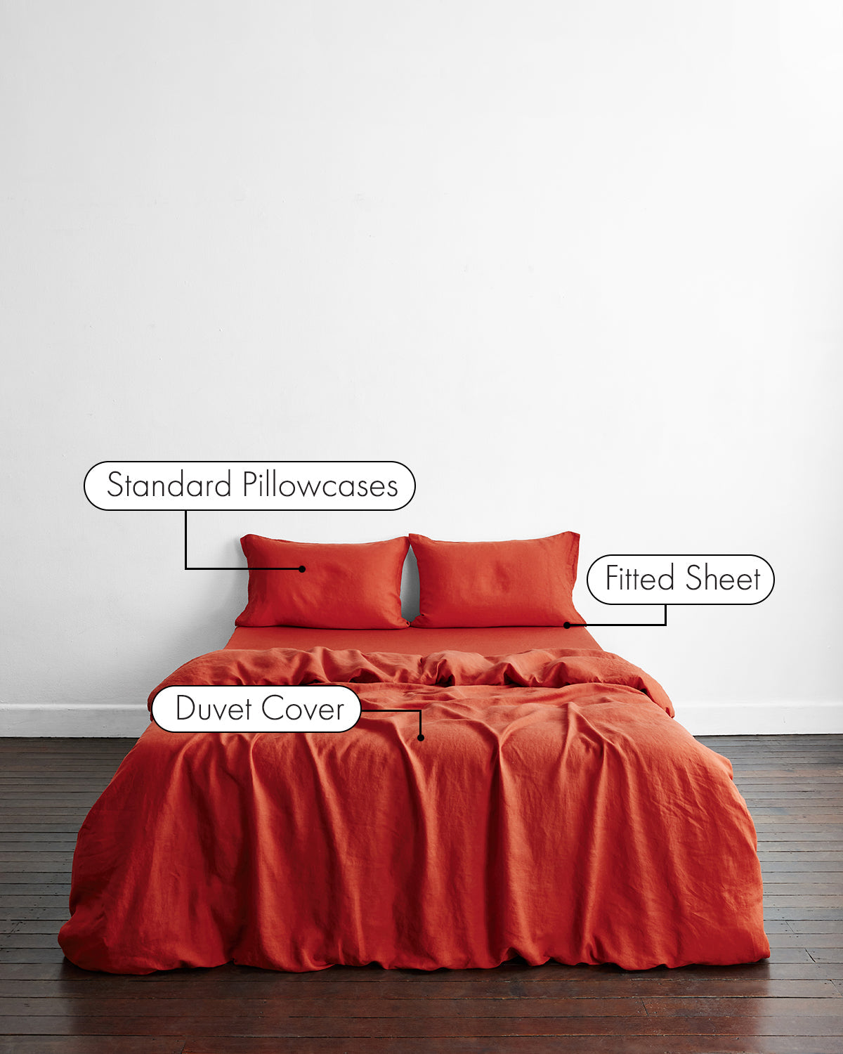 Paprika 100% French Flax Linen Bedding Set - Image 2
