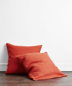 Paprika 100% French Flax Linen European Pillowcases (Set of Two)