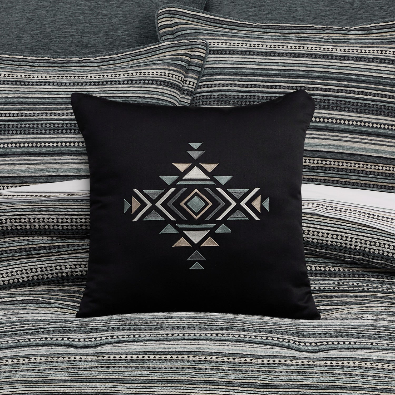 Parallel 18 Square Embellished Decorative Throw Pillow