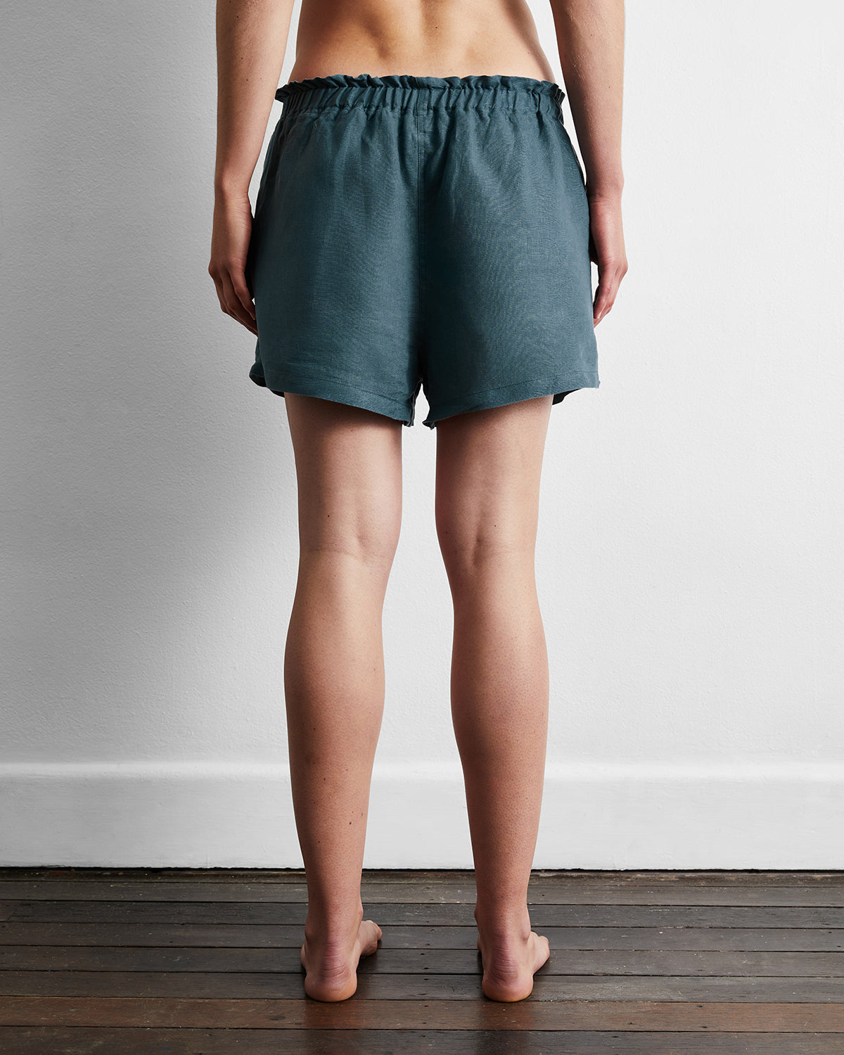 Petrol 100% French Flax Linen Shorts - Image 3