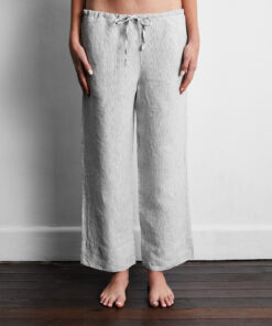 Pinstripe 100% French Flax Linen Pants