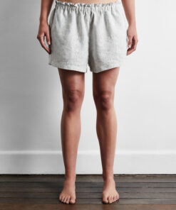 Pinstripe 100% French Flax Linen Shorts