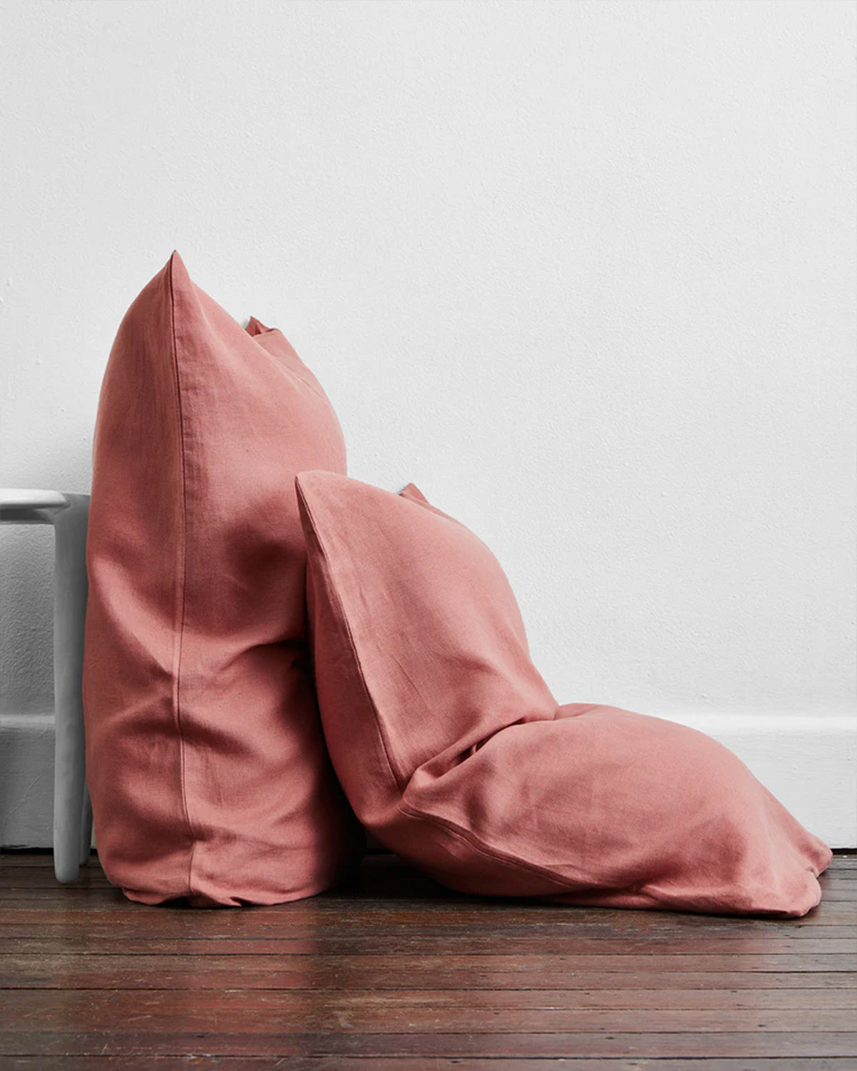 Crème. Pink Clay & Terracotta 100% French Flax Linen Bedding Bundle - Image 6