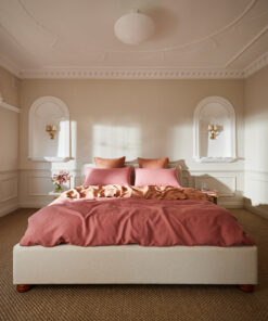 Pink Clay & Hazelnut 100% French Flax Linen Bedding Bundle