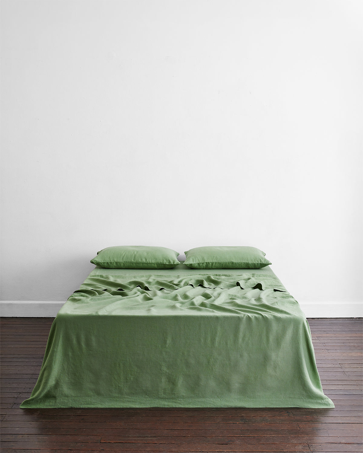 Lagoon. Pistachio & Sage 100% French Flax Linen Bedding Bundle - Image 5