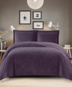 Velvet Bedspread Quilt Set - Plush