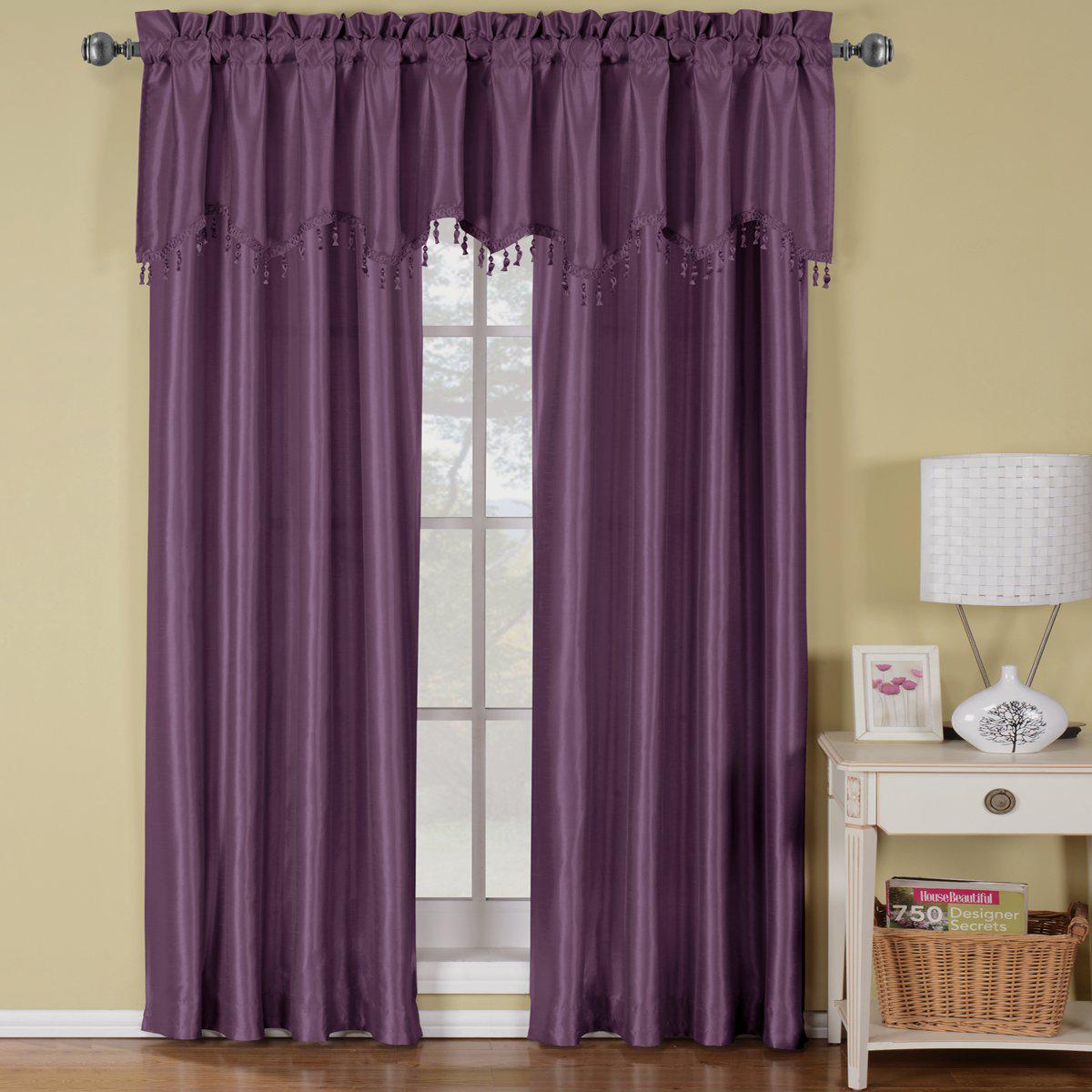 Soho Faux Silk Rod Pocket Curtain Panels- Matching Valance (Single) - Image 8