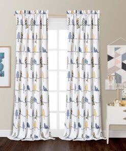Room Darkening Birds Curtain Panel Pairs (Set of 2)