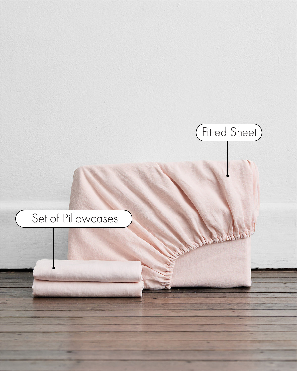 Rosewater 100% French Flax Linen Fitted Sheet Set - Image 2