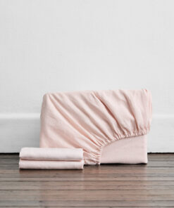 Rosewater 100% French Flax Linen Fitted Sheet Set