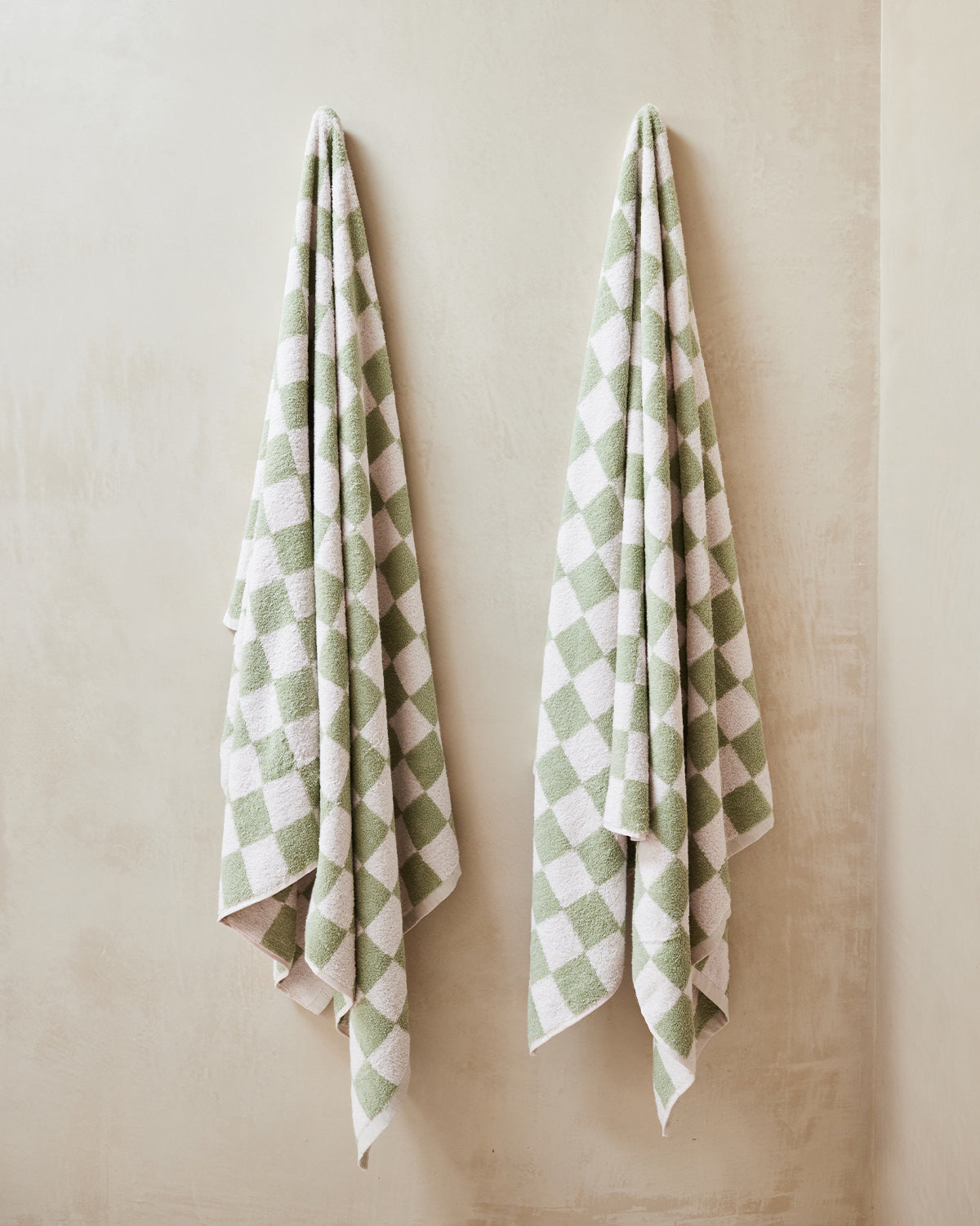 Rosewater & Sage Check 100% French Flax Linen Terry Bath Towel - Image 2