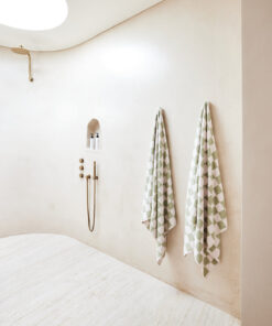 Rosewater & Sage Check 100% French Flax Linen Terry Bath Towel